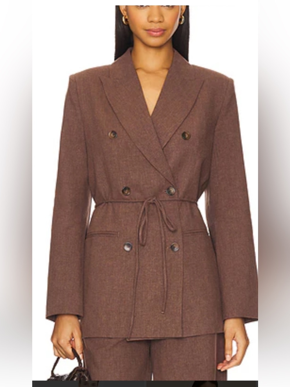 Revolve Elodie Dion linen blazer in brown XS NWT